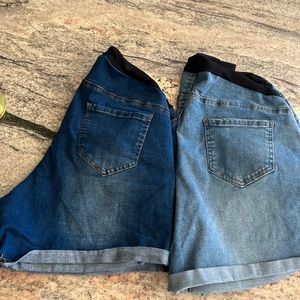 Two pairs of maternity shorts